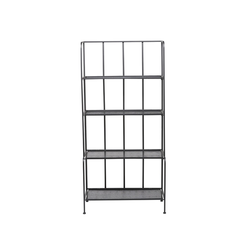 Black Iron Contemporary Bakers Rack   24 x 13 x 49