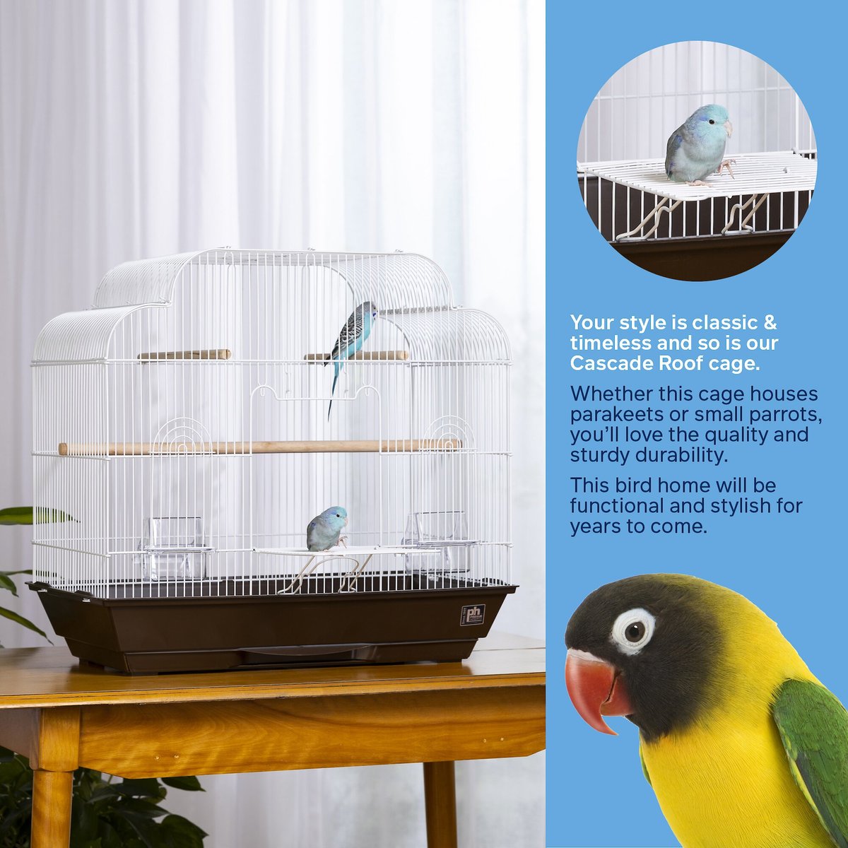 Prevue Pet Products Keet/Tiel Cascade Roof Bird Cage