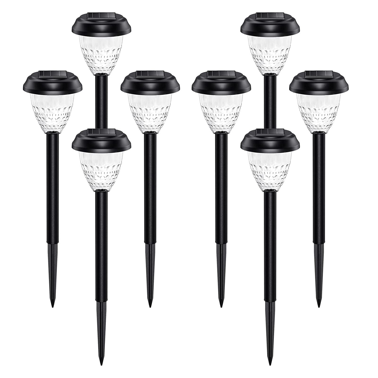 Luosen Super Bright Solar Lights Outdoor Waterproof 8 Pack， Up to 12 Hrs Solar Powered Outdoor Pathway Garden Lights Auto On/Off， LED Landscape Lighting Decorative for Walkway Patio Yard