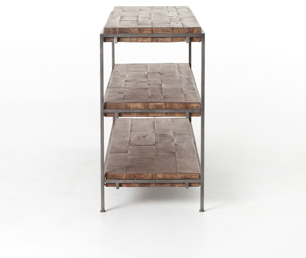 Simien Media Console  Gunmetal   Industrial   Console Tables   by PlaidFox  Houzz