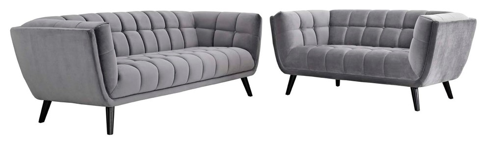 Modern Urban Living Loveseat and Sofa Set  Velvet Fabric   Midcentury   Living Room Furniture Sets   by House Bound  Houzz