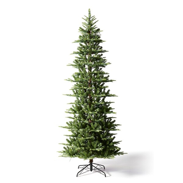 Glitzhome 7.5ft/9ft PreLit Evergreen Slim Fir Artificial Christmas Tree With Strawberry Lights