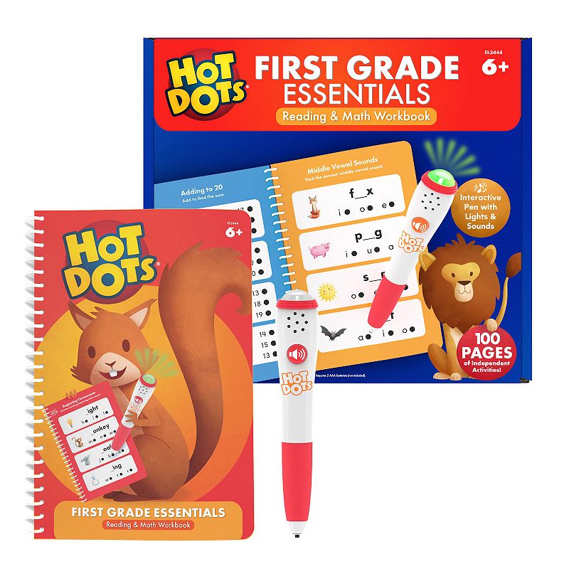 Educational Insights Hot Dots First Grade Essentials Reading and Math Workbook