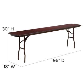 96 in. Mahogany Wood Table top Material Folding Banquet Tables CGA-YT-21747-MA-HD