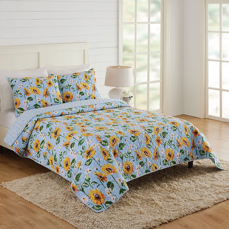 Vera Bradley Sunflower Sky Quilt Set with Shams