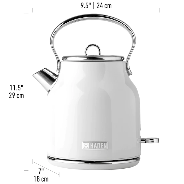 Haden Heritage 1.7 Liter (7 Cup) Stainless Steel Electric Kettle with Auto Shut-Off and Boil-Dry Protection - 75012