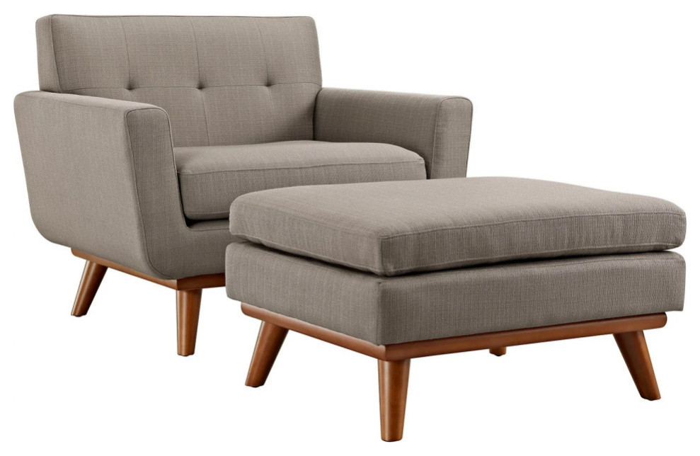 Giselle Granite 2 Piece Armchair and Ottoman   Midcentury   Armchairs And Accent Chairs   by V.S.D Furniture  Houzz