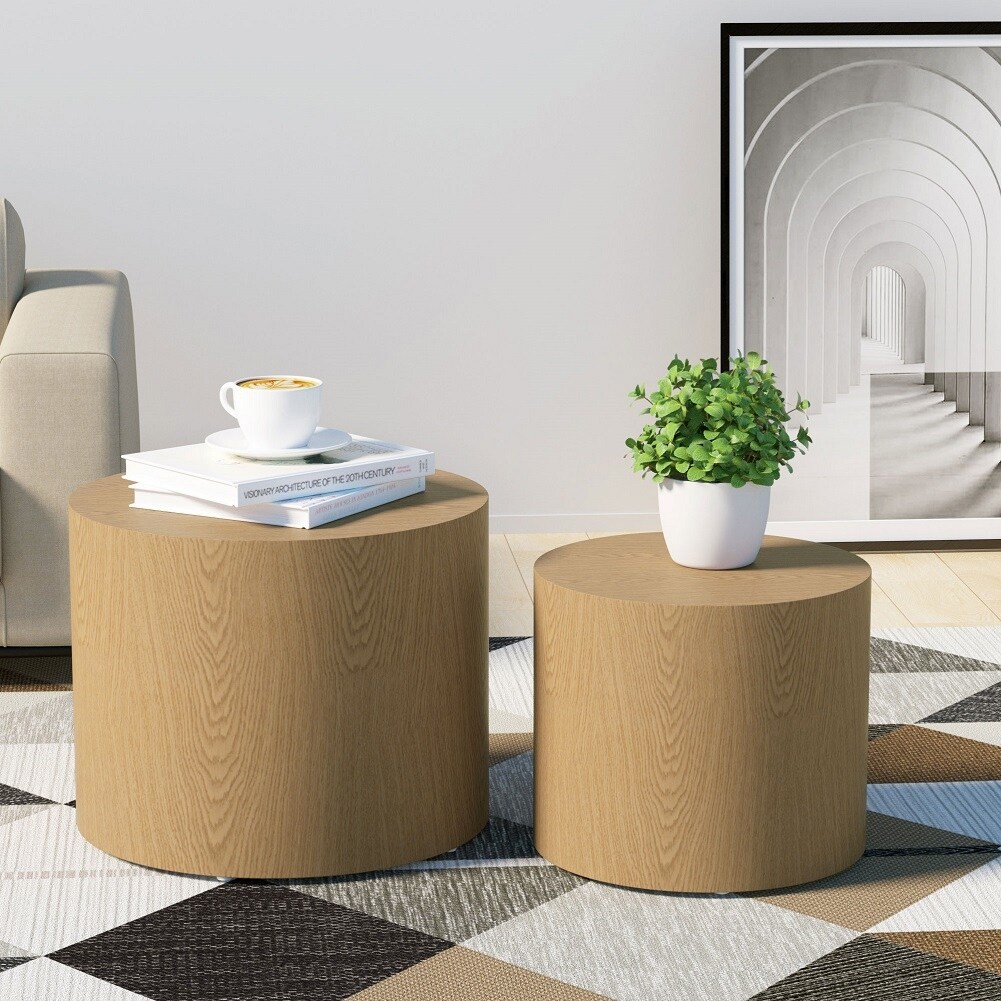 Walnut Veneer Side Table， Coffee Table with Various Functions