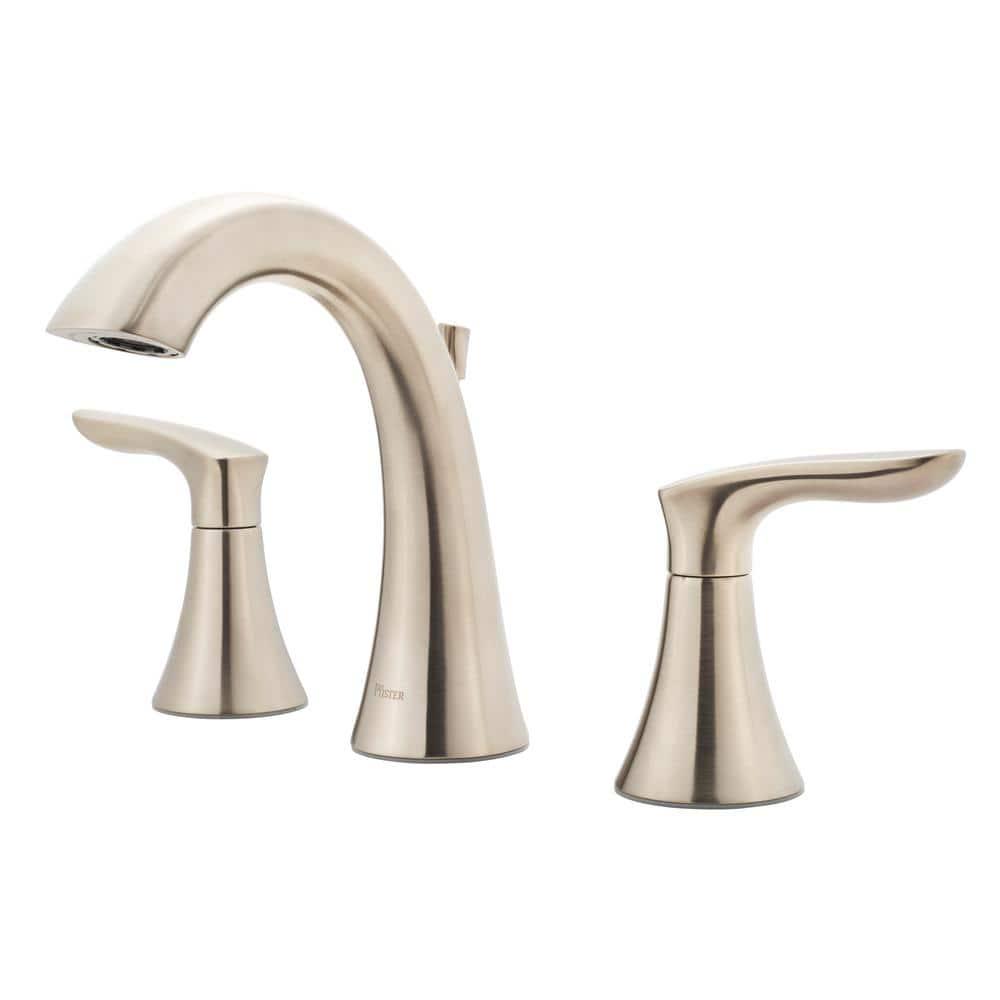 Pfister Weller 8 in Widespread Double Handle Bathroom Faucet in Brushed Nickel