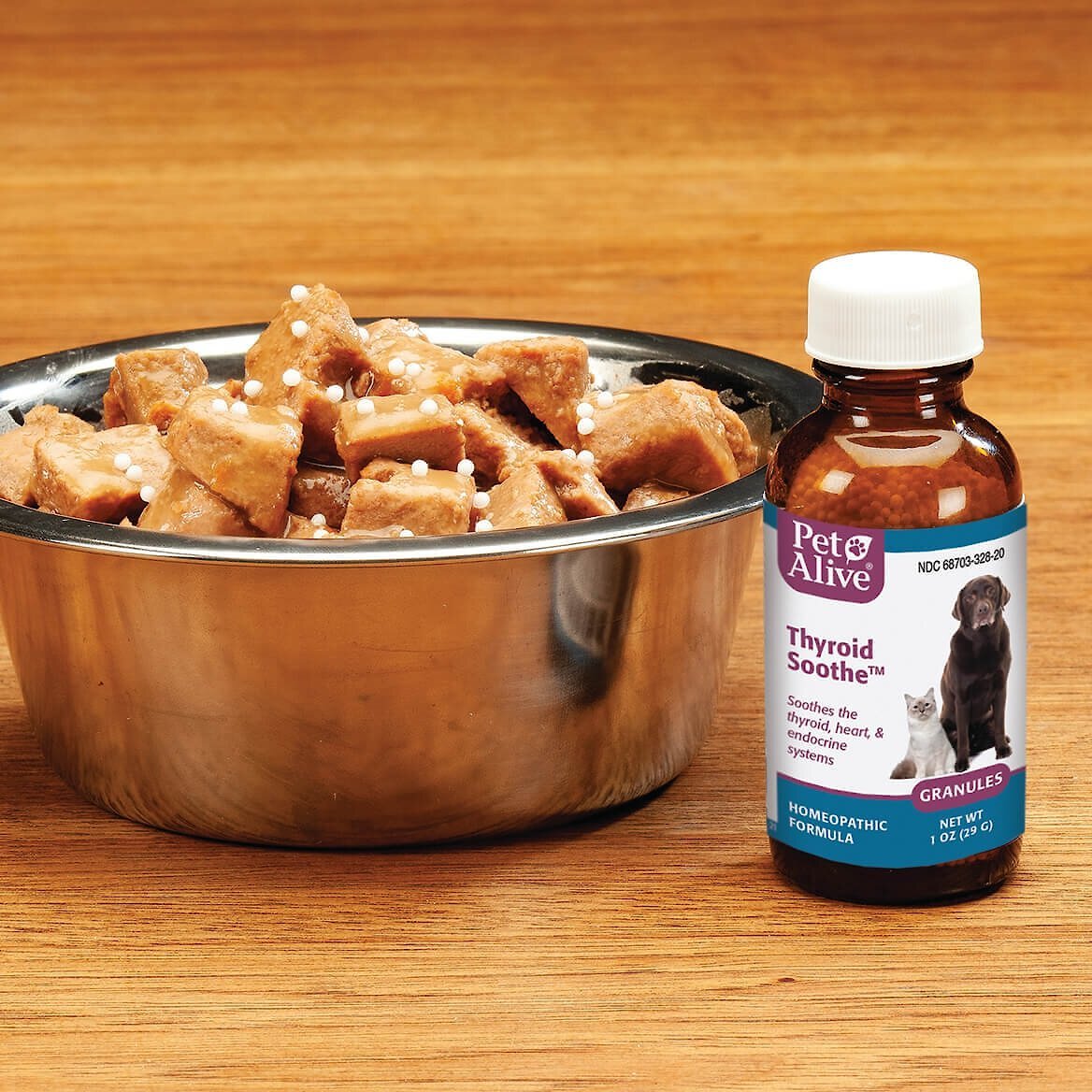 PetAlive Thyroid Soothe Homeopathic Medicine for Hyperthyroidism for Dogs and Cats， 1-oz jar