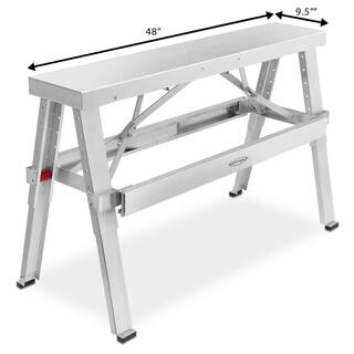 GYPTOOL 48 in. W x 30 in. H Aluminum Adjustable Sawhorse Bench Stepladder ACC-BENCH.