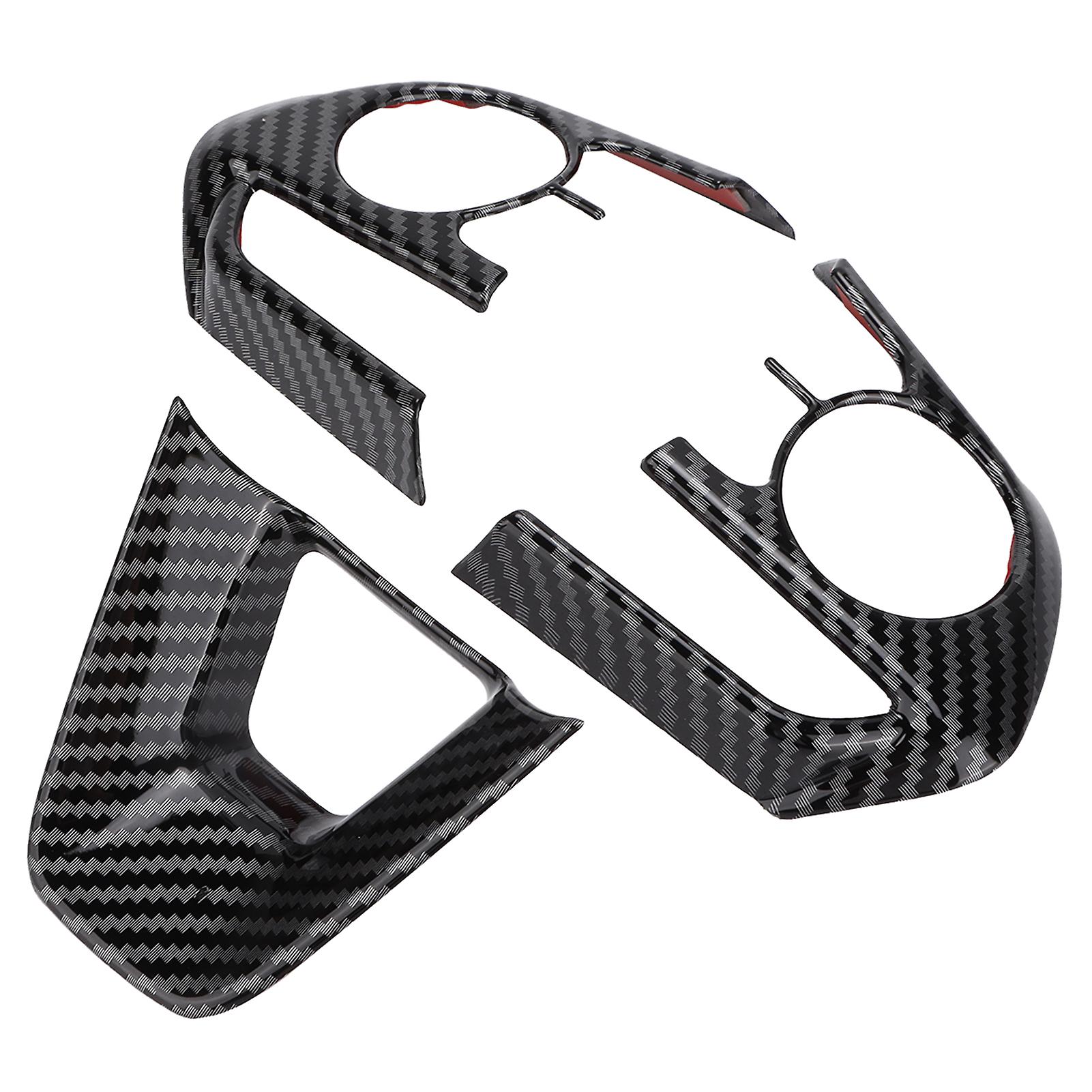 3pcs Car Steering Wheel Frame Cover Trim Interior Decaration Sticker Carbon Fiber Style Replacement For Rav4 20192021