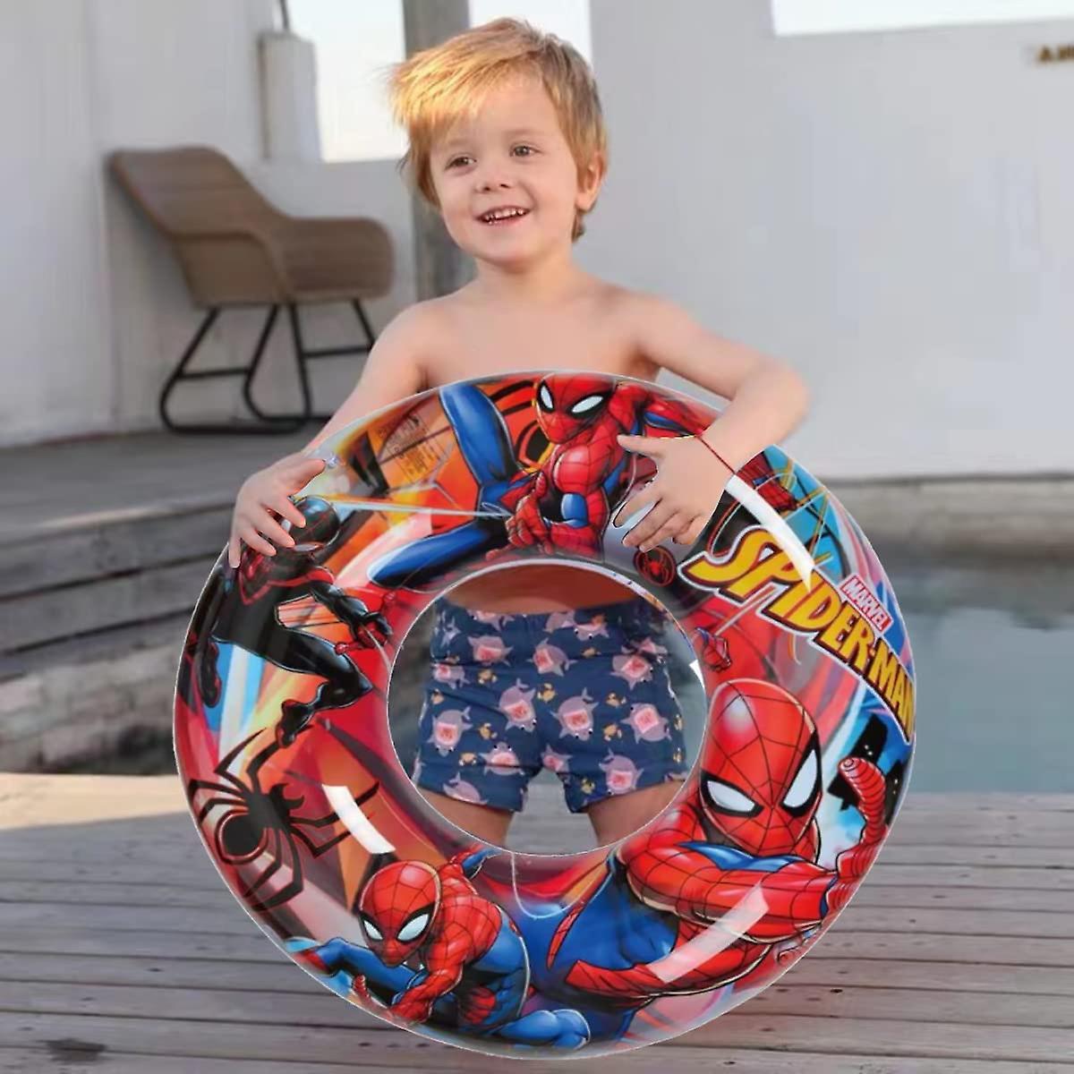 Spiderman Swim Ring ， Wopin- Spiderman Pool Inflatable Water Ring， Baby Inflatable Creative Swimming Ring， Pvc Lifebuoy70cm