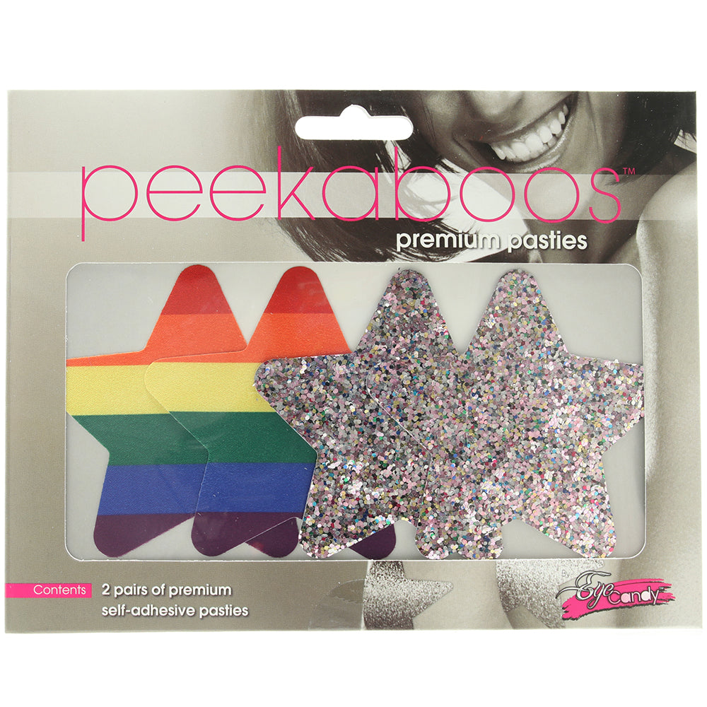 Pride and Rainbow Glitter Stars Nipple Pasties