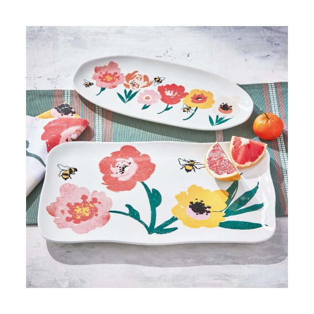 Tagltd Bee Blossom Oval Platter