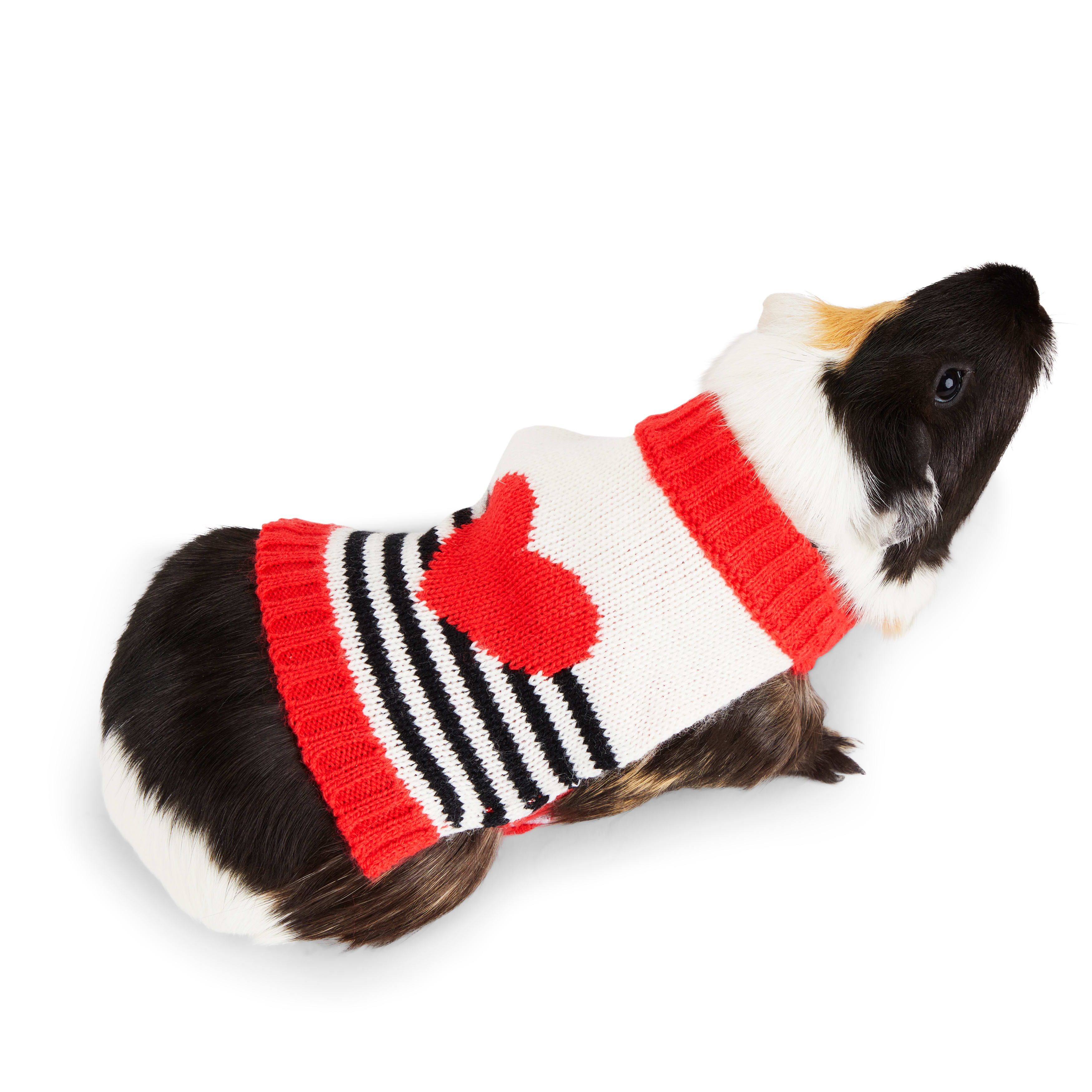 YOULY Valentines Day Stripe Heart Small Animal Sweater， Small