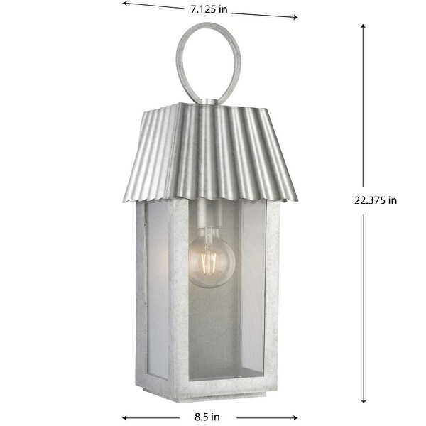 Jeffrey Alan Marks Point Dume Hook Pond Galvanized Finish Outdoor Wall Lantern with DURASHIELD - 8.5 in x 7.125 in x 22.375 in Shopping - The Best Deals on Outdoor Wall Lanterns | 39579074