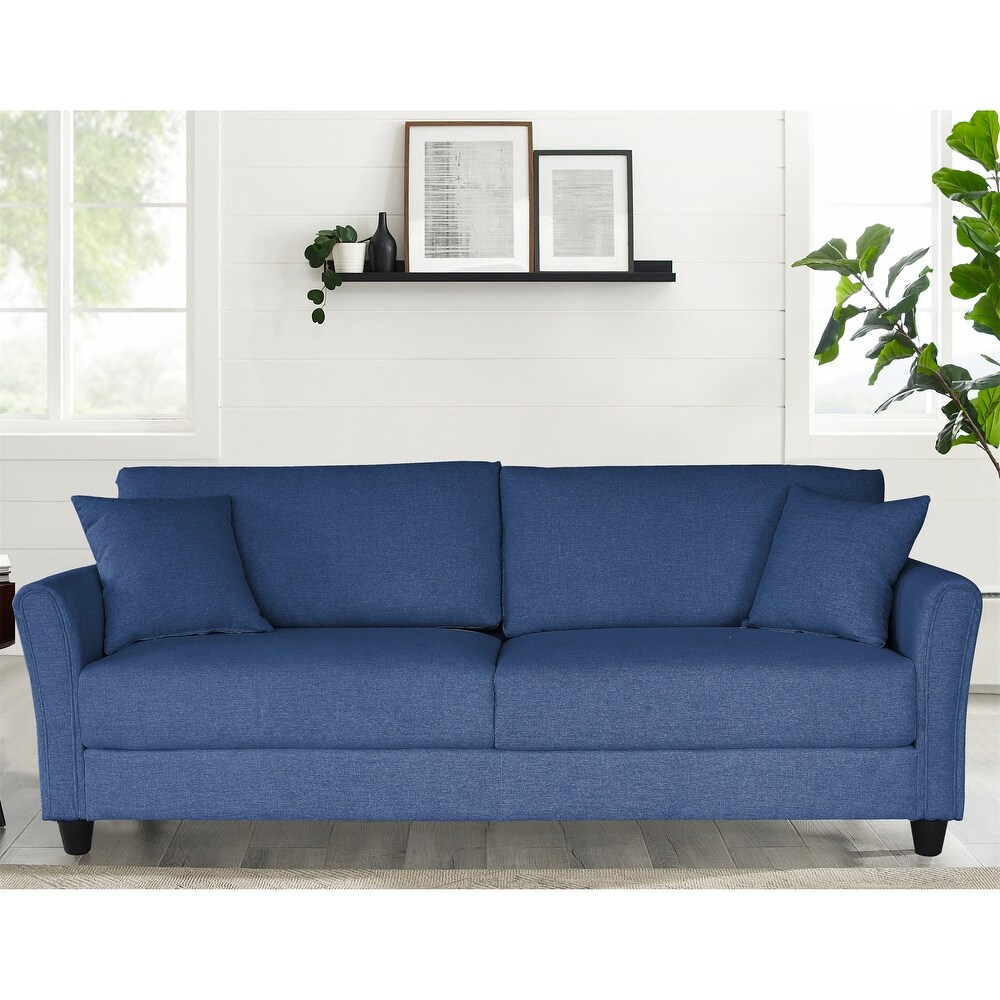 Blue Linen Three seat Sofa