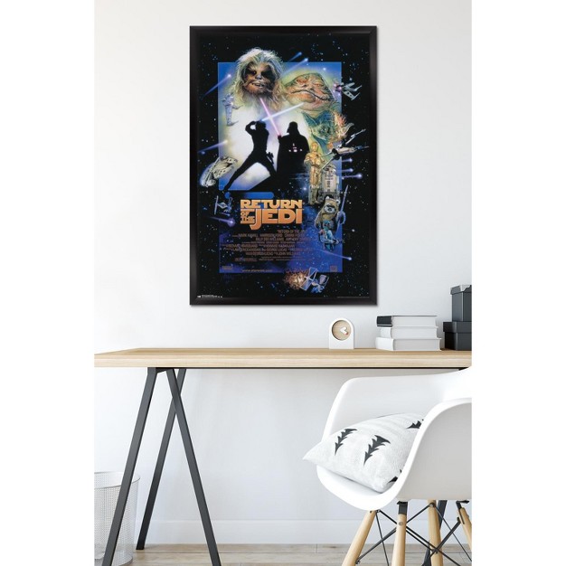 Trends International 24x36 Star Wars Return Of The Jedi One Sheet 1 Framed Wall Poster Prints