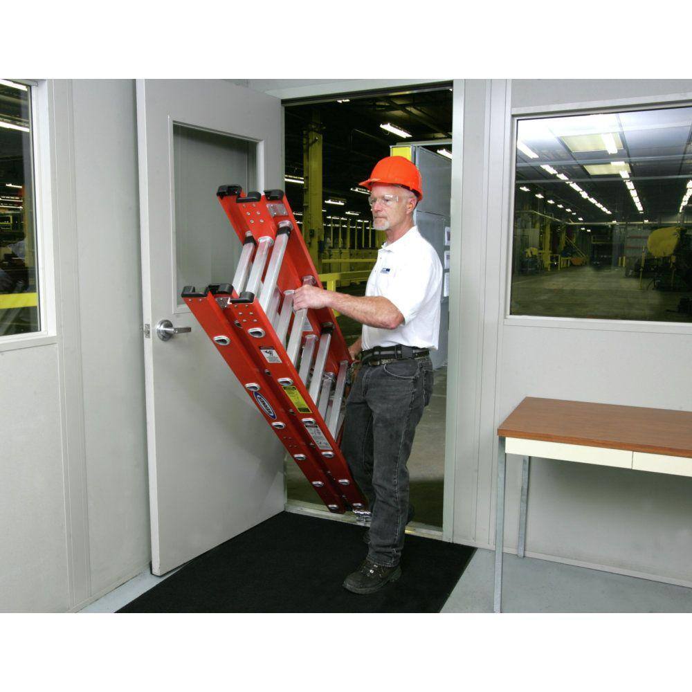 Werner 16 ft. Fiberglass Compact Extension Ladder with 300 lb. Load Capacity Type IA Duty Rating D6216-3