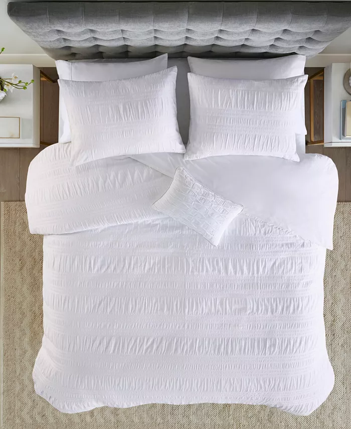 Madison Park Nicolette Cotton 4-Pc. Duvet Cover Set， Full Queen