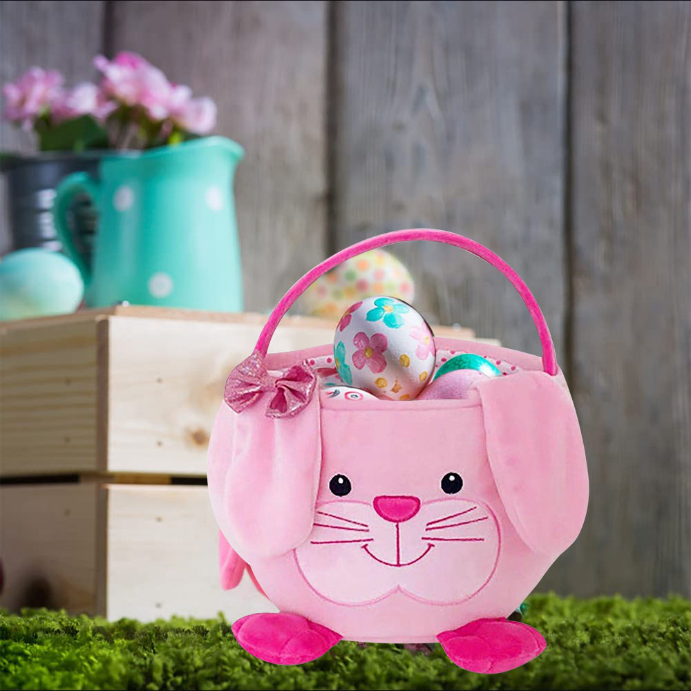 Movsou Easter Bunny Basket, Suitable for Girls and Boys Easter Party Gift Pink