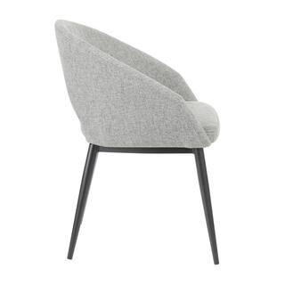 Lumisource Renee Contemporary Grey Upholstered Chair with Black Metal Legs CH-RENEE BKGY