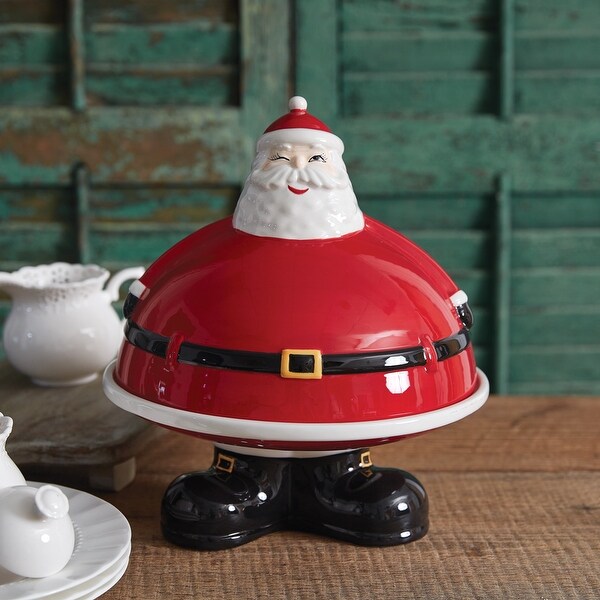 Whimsical Winking Santa Dessert Stand: Festive Holiday Display