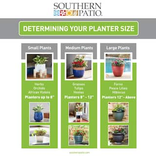 Southern Patio Atkinson Medium 13.8 in. x 11.4 in. 18 qt. White Ceramic Outdoor Planter CRM-088776