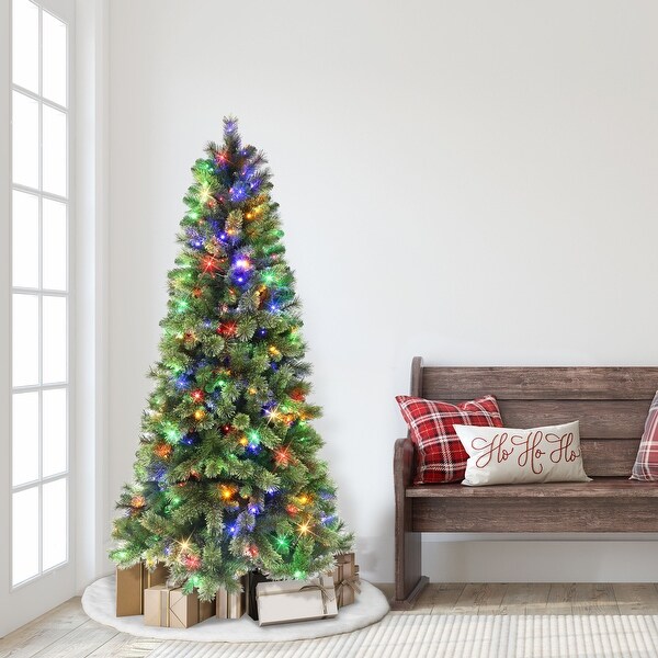 Puleo International 6 ft. PreLit Montana Pine Artificial Christmas Tree