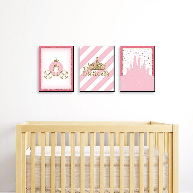 Big Dot Of Happiness Little Princess Crown Castle Nursery Wall Art And Kids Room Decorations Gift Ideas 7 5 X 10 Inches Set Of 3 Prints