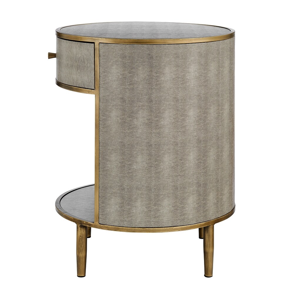 Loretta Faux Shagreen Side/ End Table