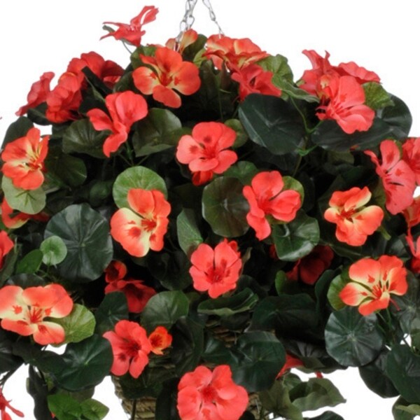 Faux Flame Nasturtium Hanging Basket