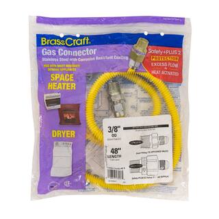 BrassCraft 12 in. MIP x 12 in. MIP x 48 in. Gas Connector (38 in. O.D.) with Safety+Plus2 Thermal Excess Flow Valve (28300 BTU) CSSL114TE-48 X