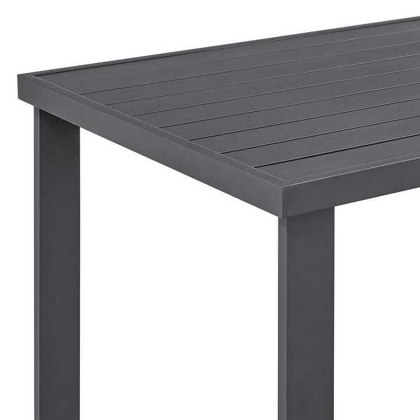 Argiope Outdoor Patio Bar Height Dining Table in Dark Grey Aluminum