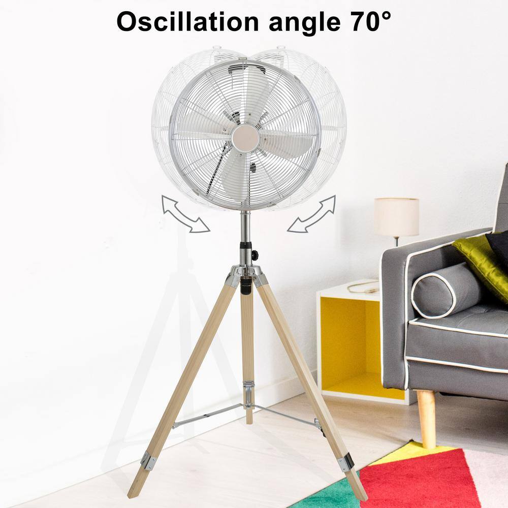 Amucolo Adjustable-Height 51 .2 in. Tripod Oscillating Pedestal Fan 3 Speeds DHS-CYHI-R016C