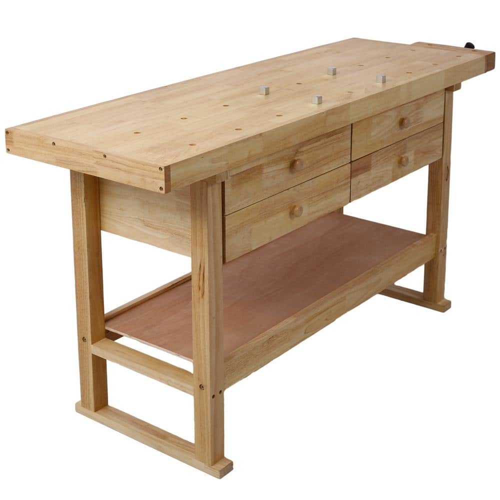 60 in. Wood Workbench with 4 Drawers Wooden Workbench for Garage Workshop and Home Workbench7