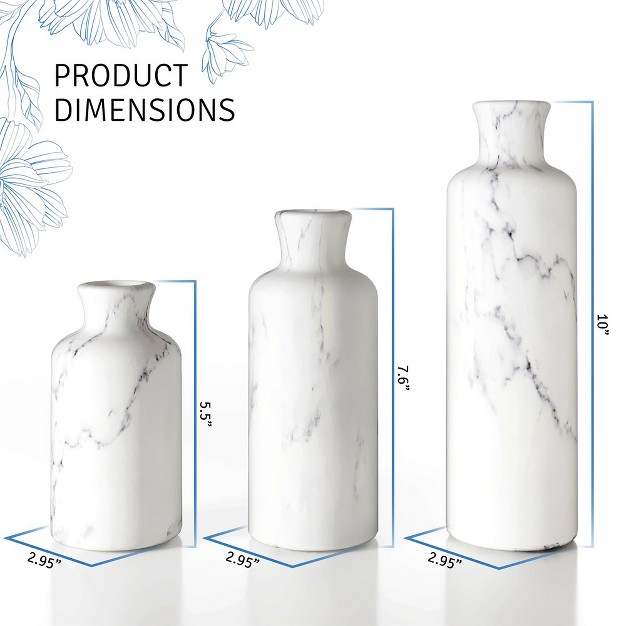 Creative Scents White Marble Vase Set