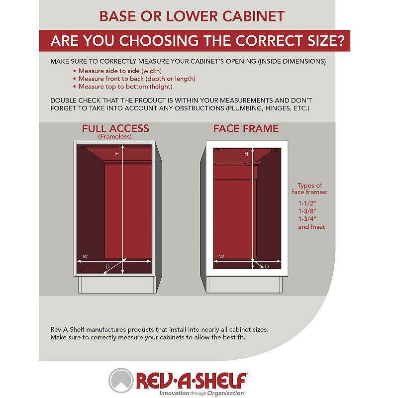 Rev-A-Shelf 4WDB-1218SC-1 11 Inch Wood Cabinet Pull Out Drawer (18 Inch Depth)