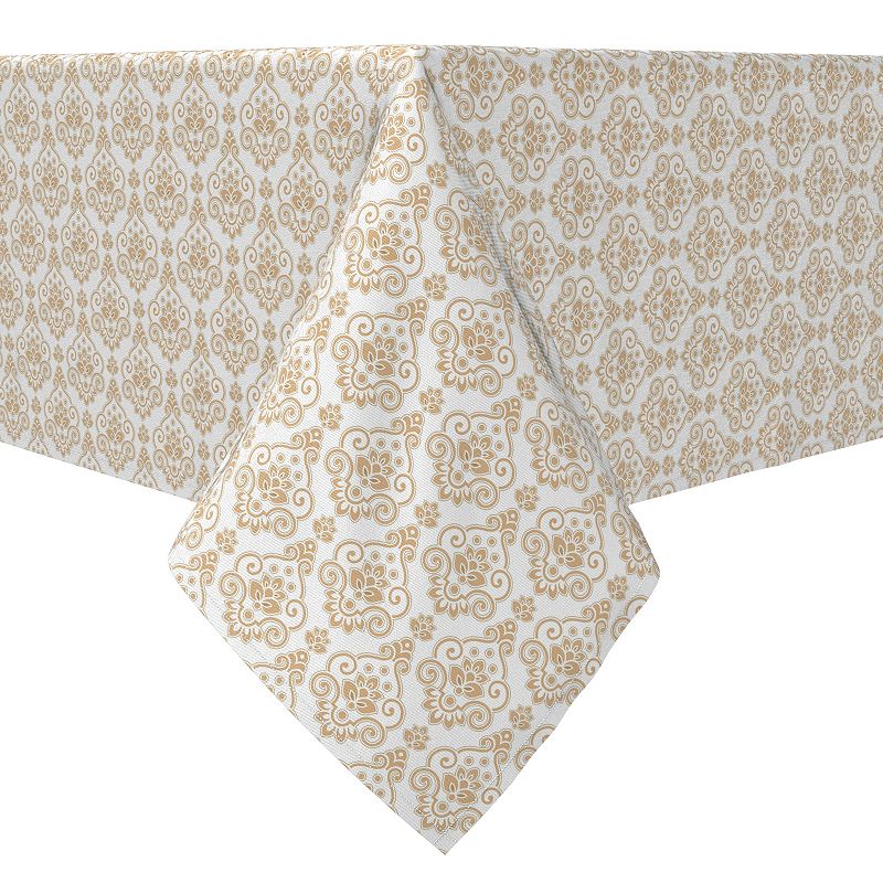 Rectangular Tablecloth， 100% Cotton， Elegant Golden Design