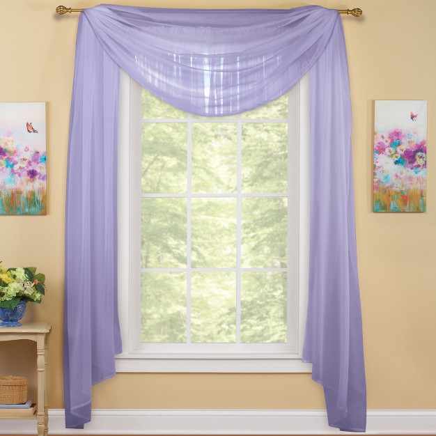 Collections Etc Sheer Window Scarf Curtain Single Panel