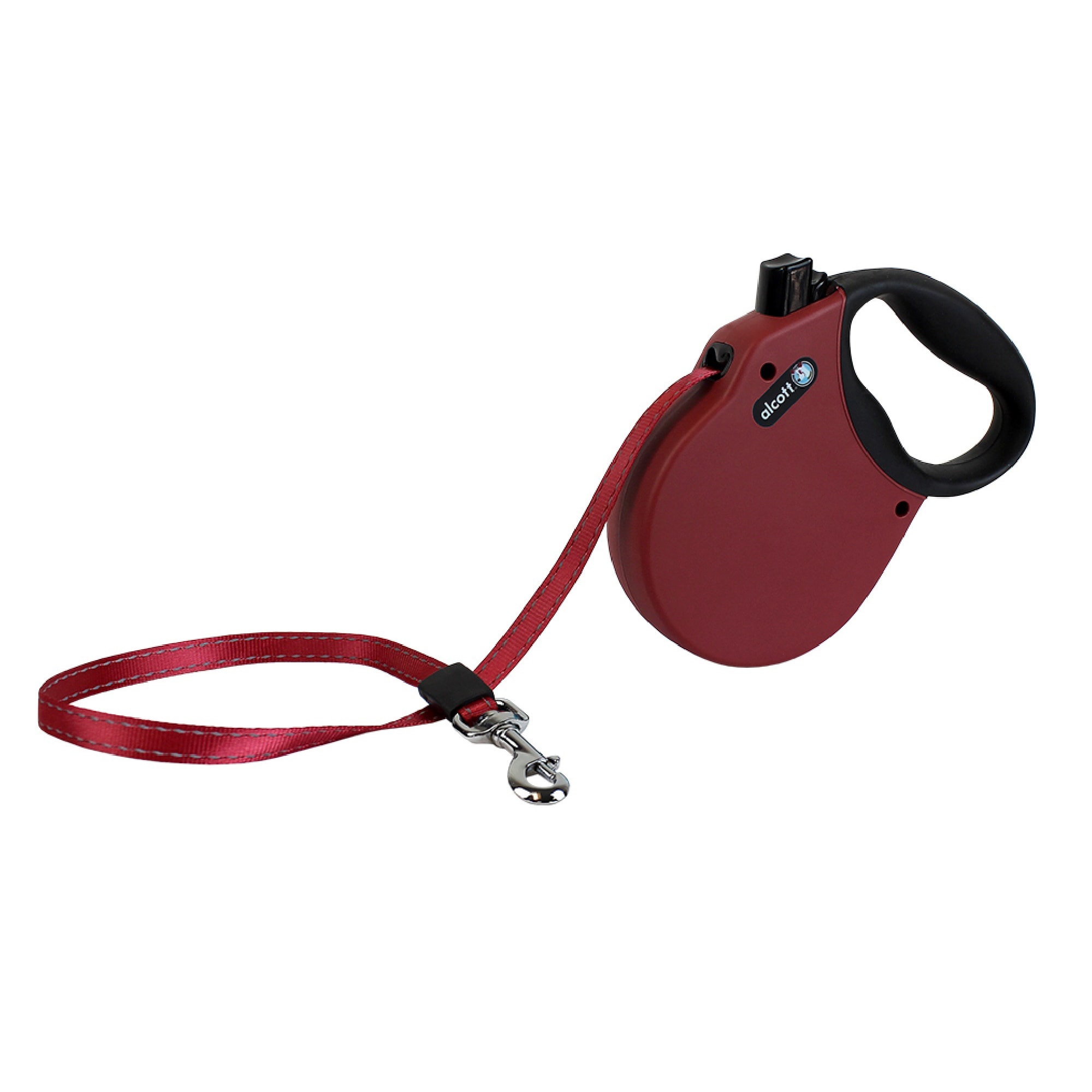 alcott Red Adventure Retractable Dog Leash for Dogs Up To 65 lbs.， 16 ft.