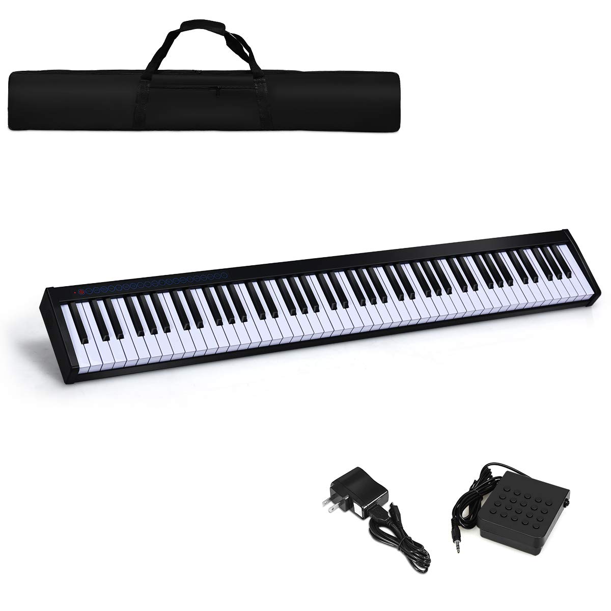 88-Key Portable Keyboard Piano, for Beginners Adults Kids, Black