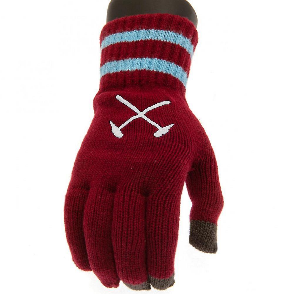 West Ham United FC Childrens/Kids Knitted Crest Touch Gloves