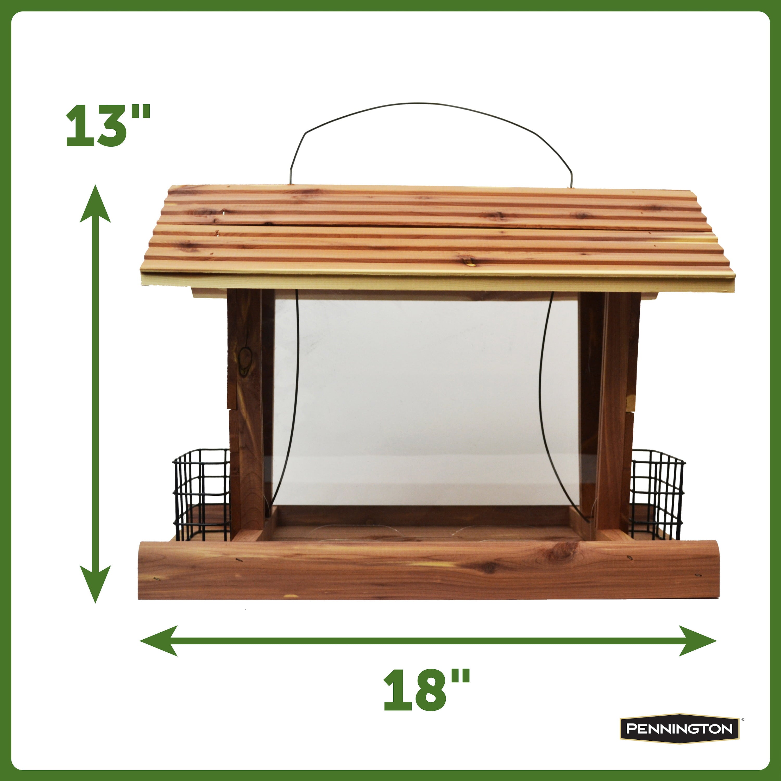 Pennington Red Cedar Grand Chalet Wild Bird Feeder， 14 lb. Capacity， 1 Pack