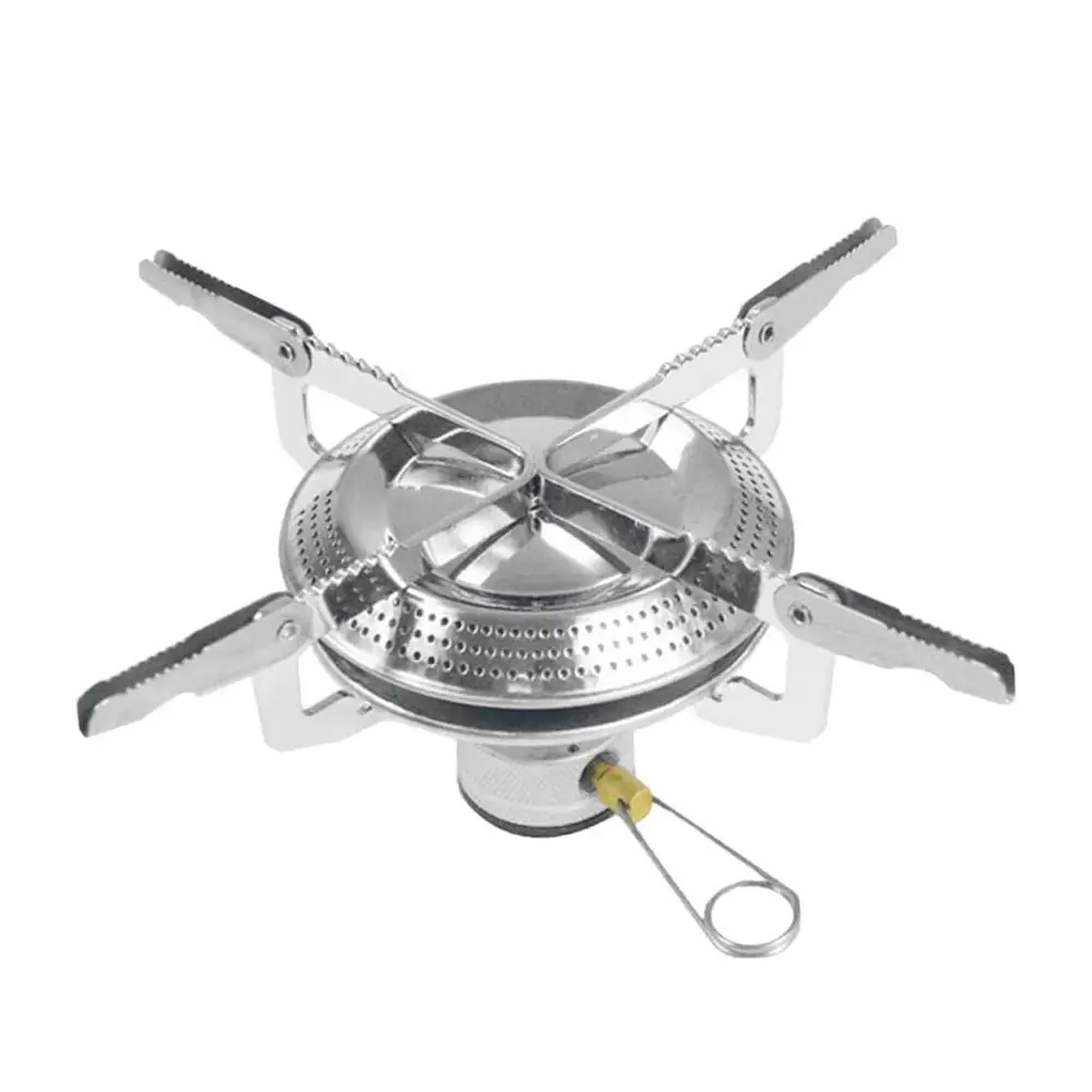 Portable Gas Stove Stainless Steel Outdoor Stove Burner Backpacking Mini Camp Stove for Hiking