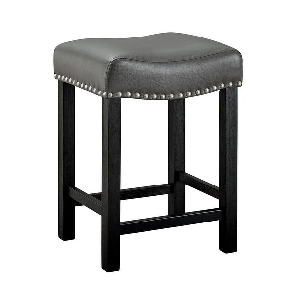 Porch and Den Ariana Gray Faux Leather Counter Stool - Set of 2