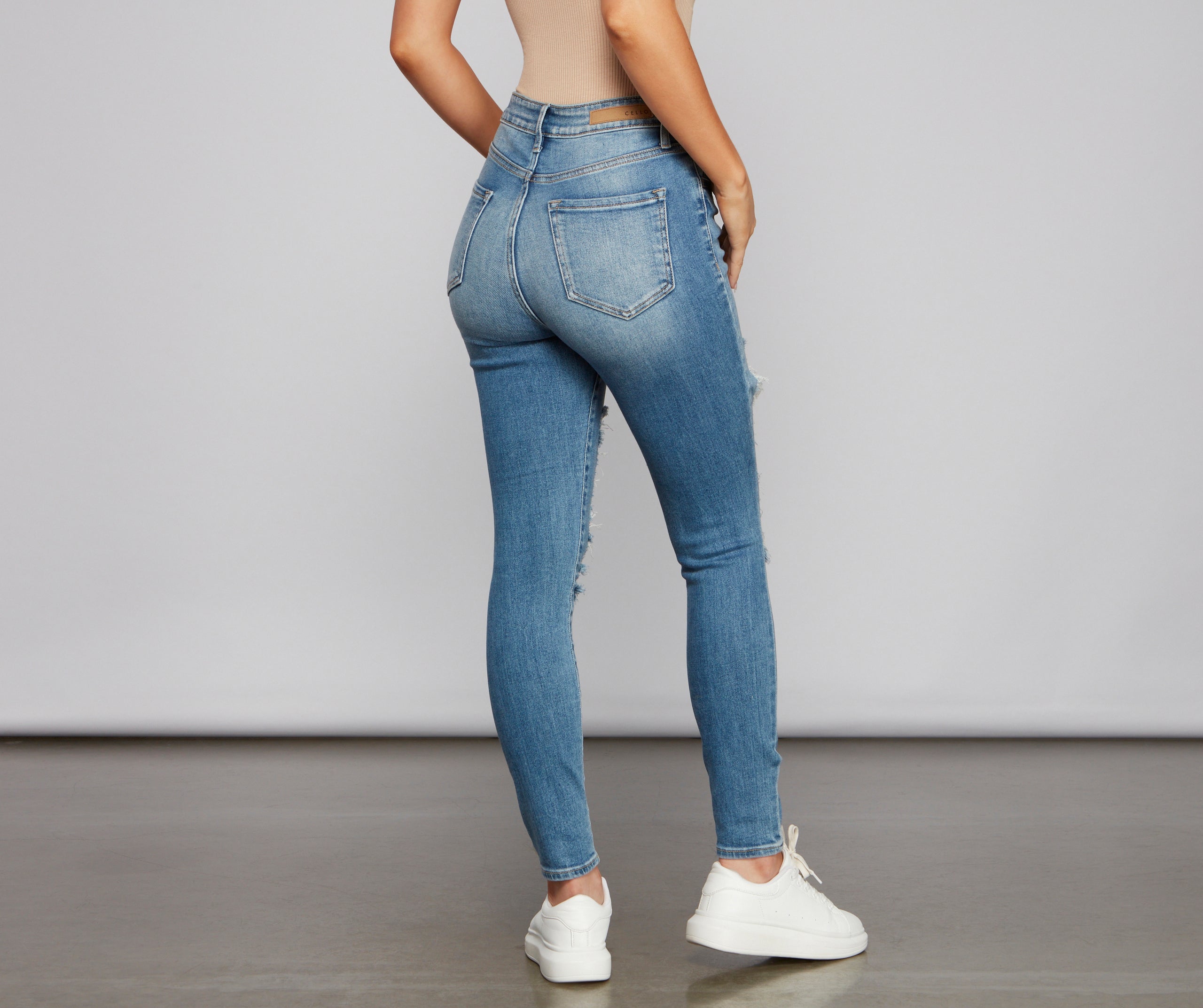 Girl Next Door Destructed Skinny Jeans