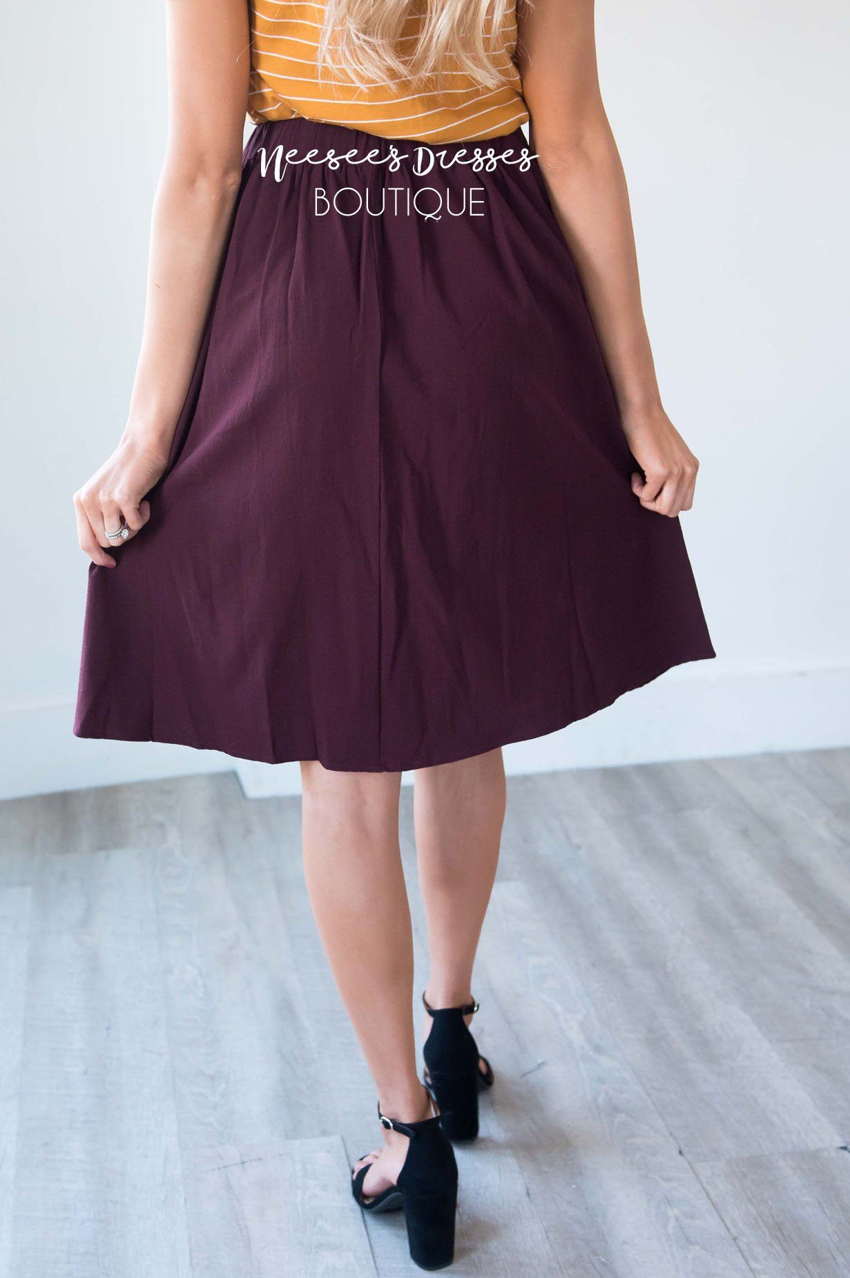 Merlot Tie Waist Skirt