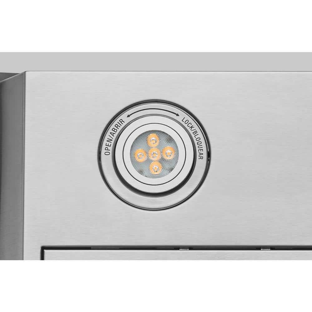 HAUSLANE 30 in Convertible Wall Mount Range Hood with Tempered Glass Changeable LED Baffle Filters in Stainless Steel